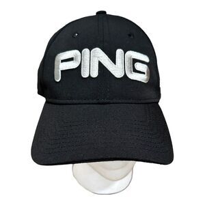 PING‎ AJGA New Era 9 Twenty Golf Hat Cap Black Logo One Size Unisex Adults EUC